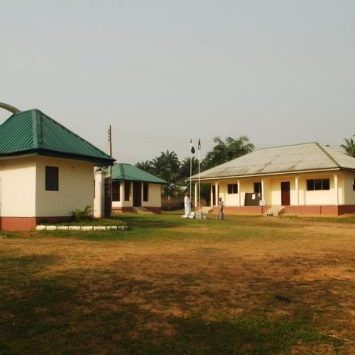 Gate house from behind